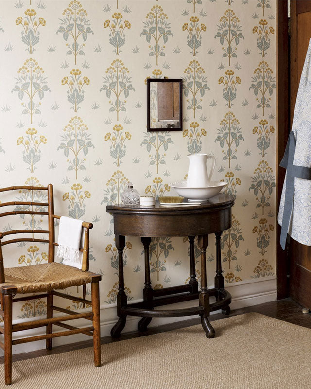 William Morris & Co. Wallpaper - Meadow Sweet Gold/Slate image