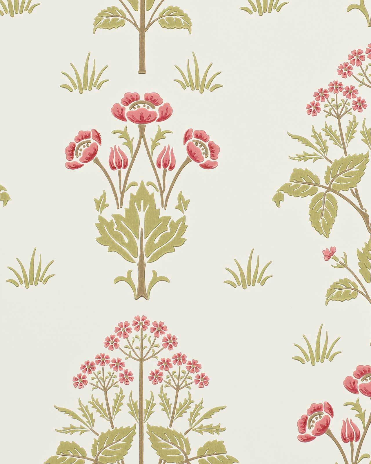 William Morris & Co. - Gammaldags tapet - Meadow Sweet rose/olive ...