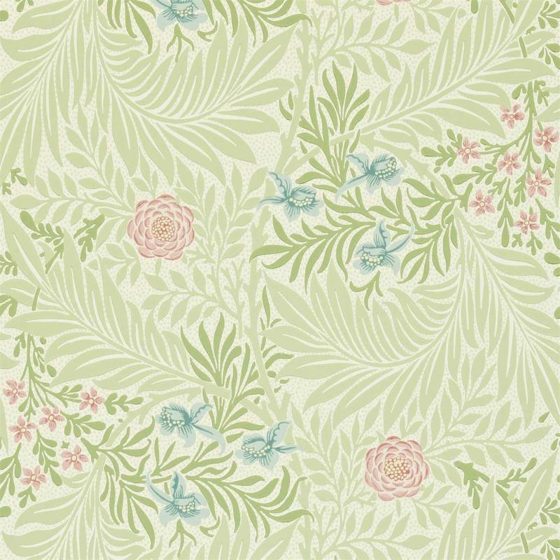 William Morris & Co. Tapet - Larkspur Green/Coral image