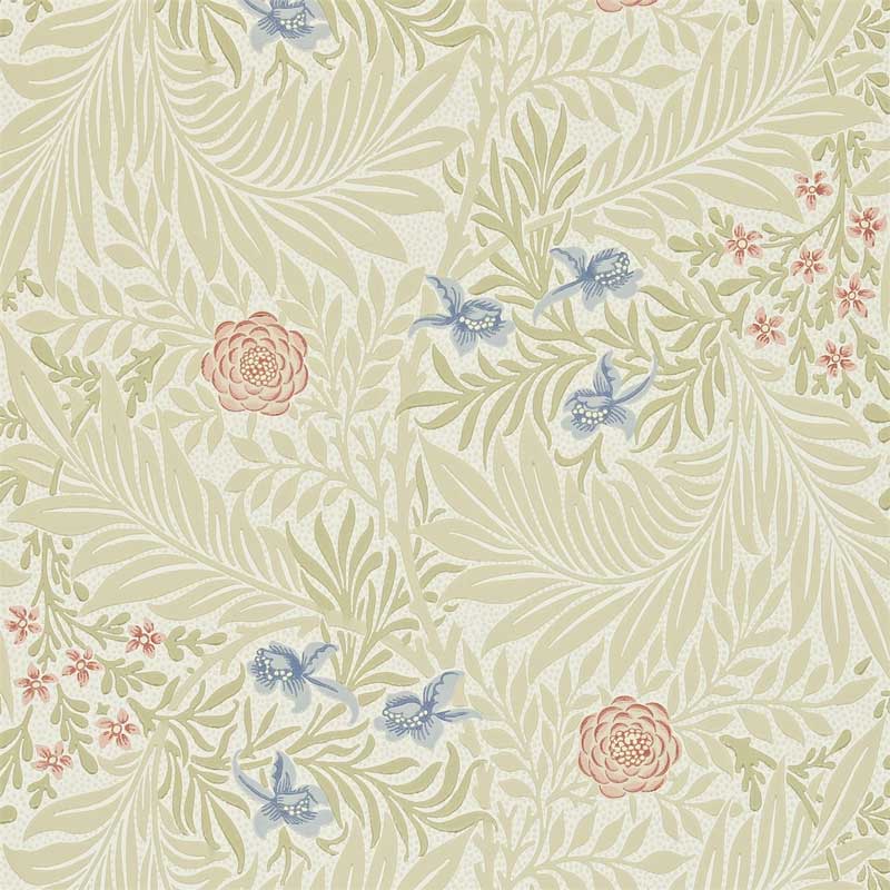 William Morris & Co. Tapet - Larkspur Manilla/Old Rose image