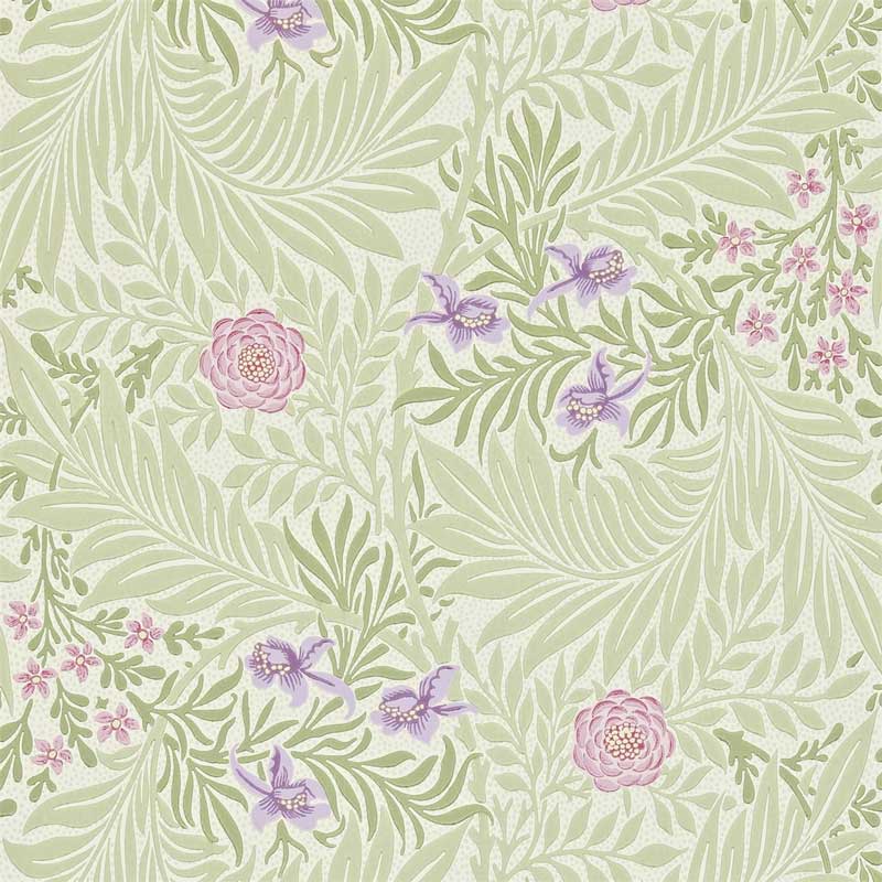 William Morris & Co. Tapet - Larkspur Olive/Lilac image