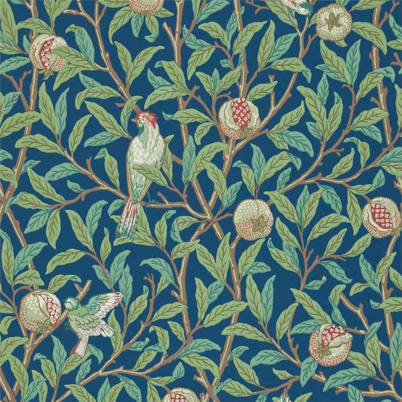 William Morris & Co. Tapet - Bird & Pomegranate Blue/Sage image