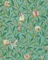 118 650 2 Sekelskifte William MorrisCo Tapet Bird Pomegranate Turquoise Coral 01