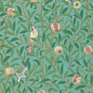 William Morris & Co. Wallpaper - Bird & Pomegranate Turquoise/Coral thumbnail image