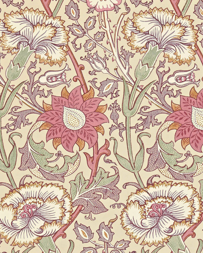 William Morris & Co. Wallpaper - Pink & Rose - Manilla/Wine
