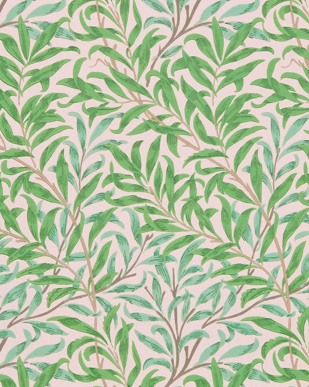 William Morris & Co. Wallpaper - Willow Boughs Pink/Leaf Green