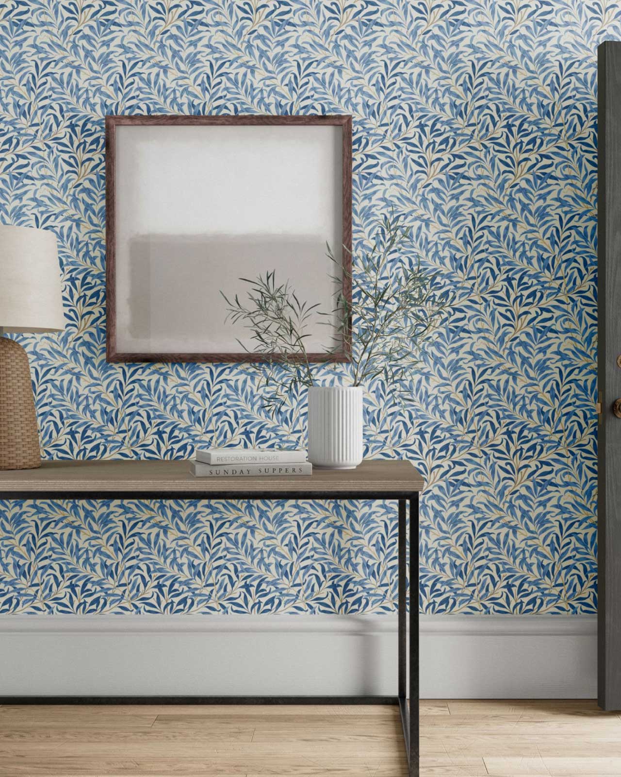 William Morris & Co. Gammeldags tapet - Willow Boughs Woad – Sekelskifte