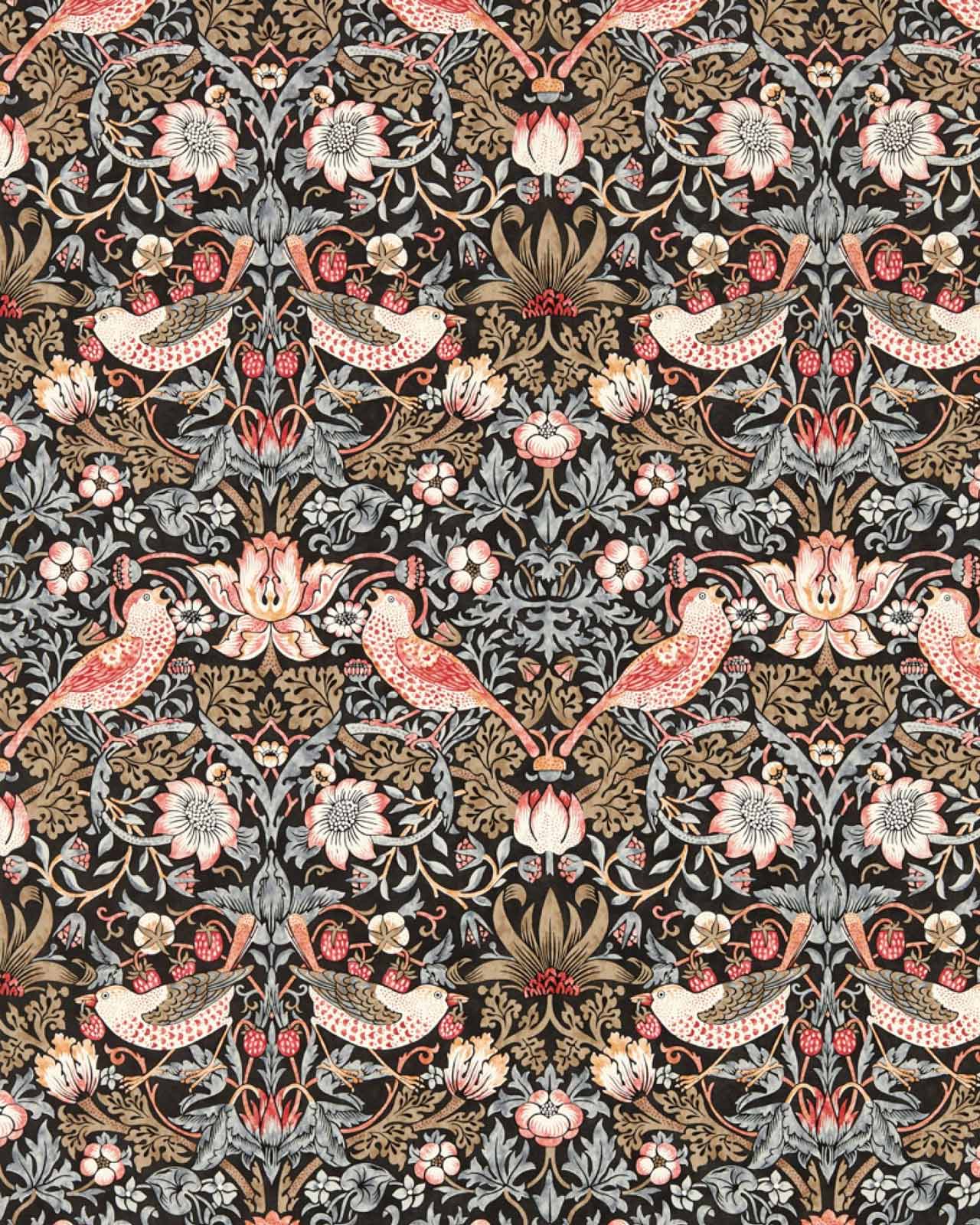 William Morris & Co. Wallpaper - Strawberry Thief Old fashioned