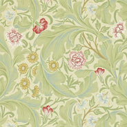 William Morris & Co. Tapet - Leicester green/coral thumbnail image
