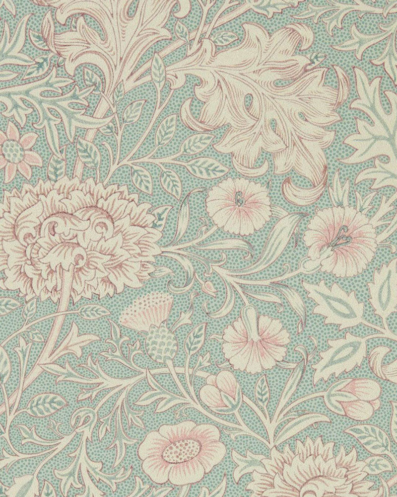 William Morris & Co. Wallpaper - Double Bough teal rose image