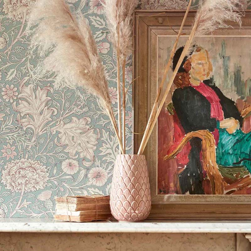 William Morris & Co. Tapet - Double Bough teal rose image