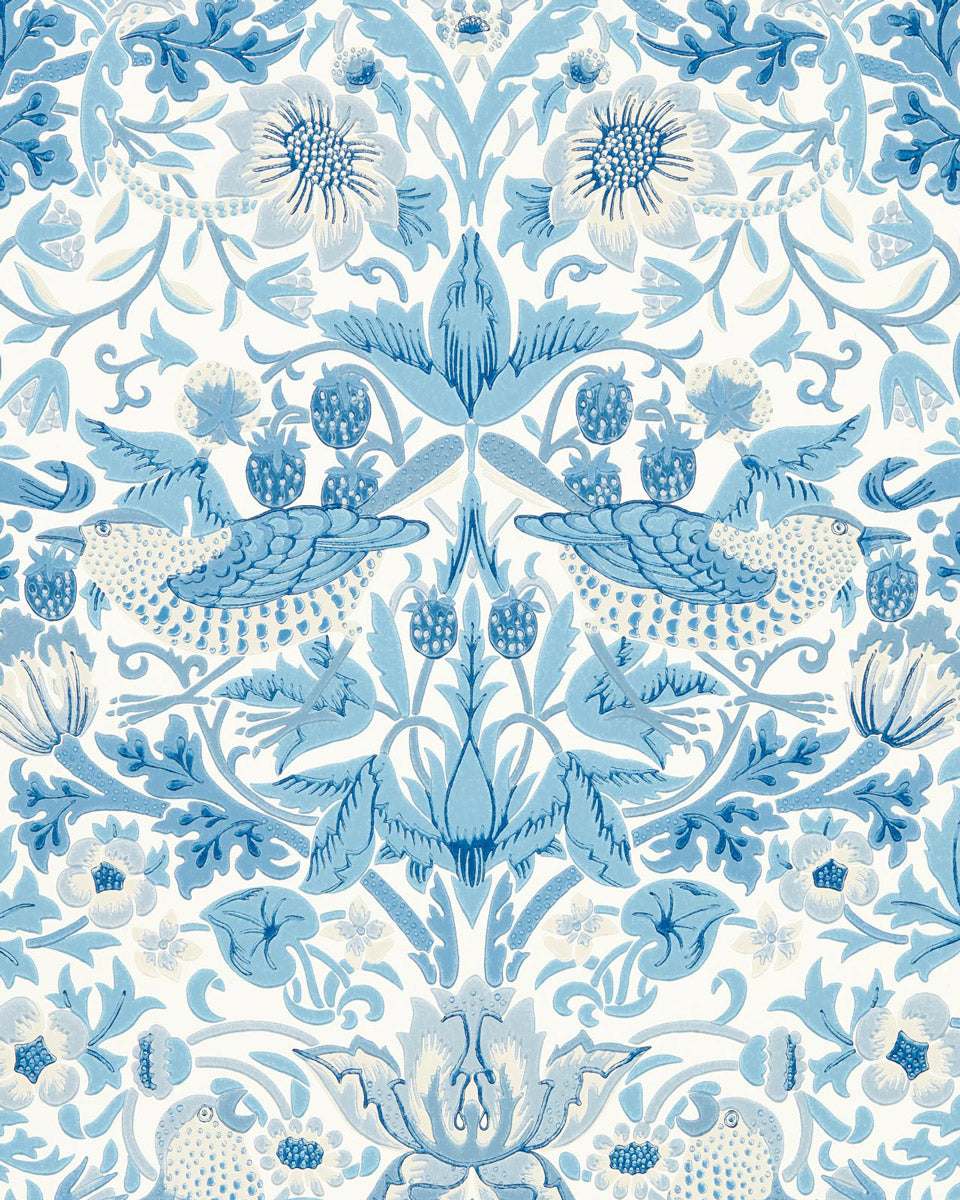 William Morris & Co. Wallpaper - Simply Strawberry Thief woad