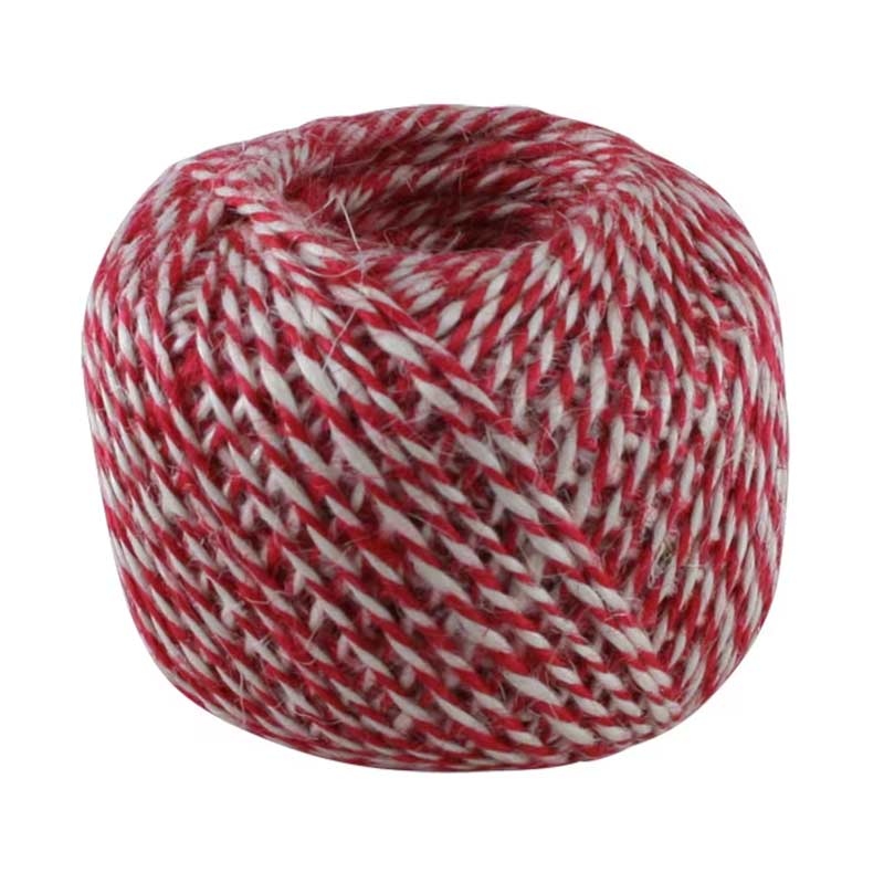 Jute Twine - Red/White 125m