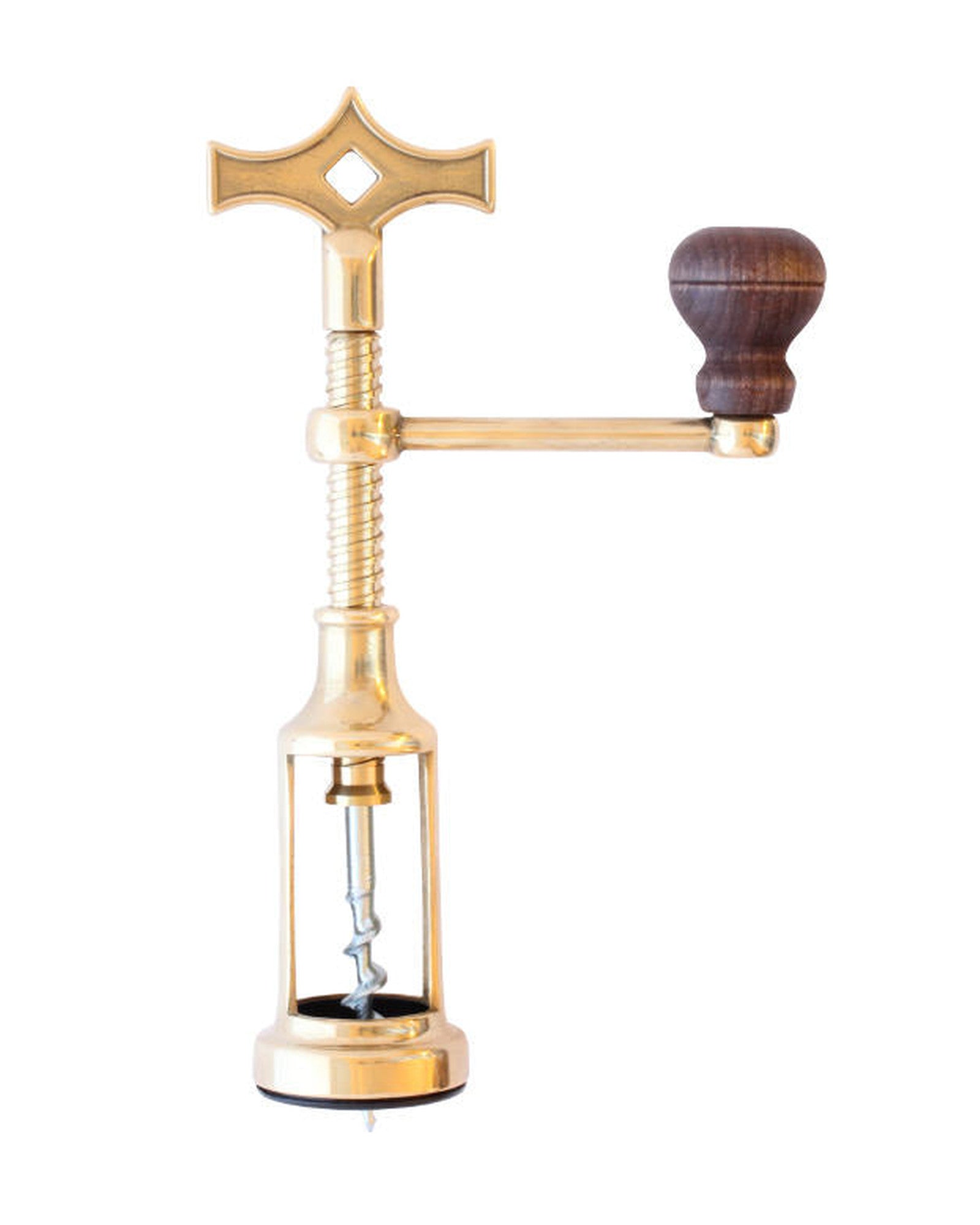 Caesar wine opener - brass with wooden grip image