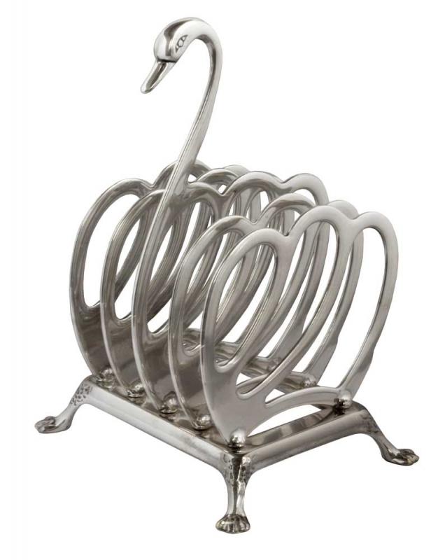 Toast rack & napkin holder silver - Swan