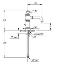 Bathroom Faucet - Horus Eloise single lever untreated brass thumbnail image