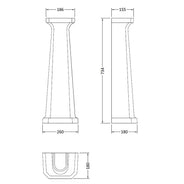 Porcelænspiedestal - Til Bayswater Fitzroy Håndvask, Forhøjet thumbnail image