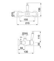 Shower Control Valve - Oxford - brass - without thermostat thumbnail image