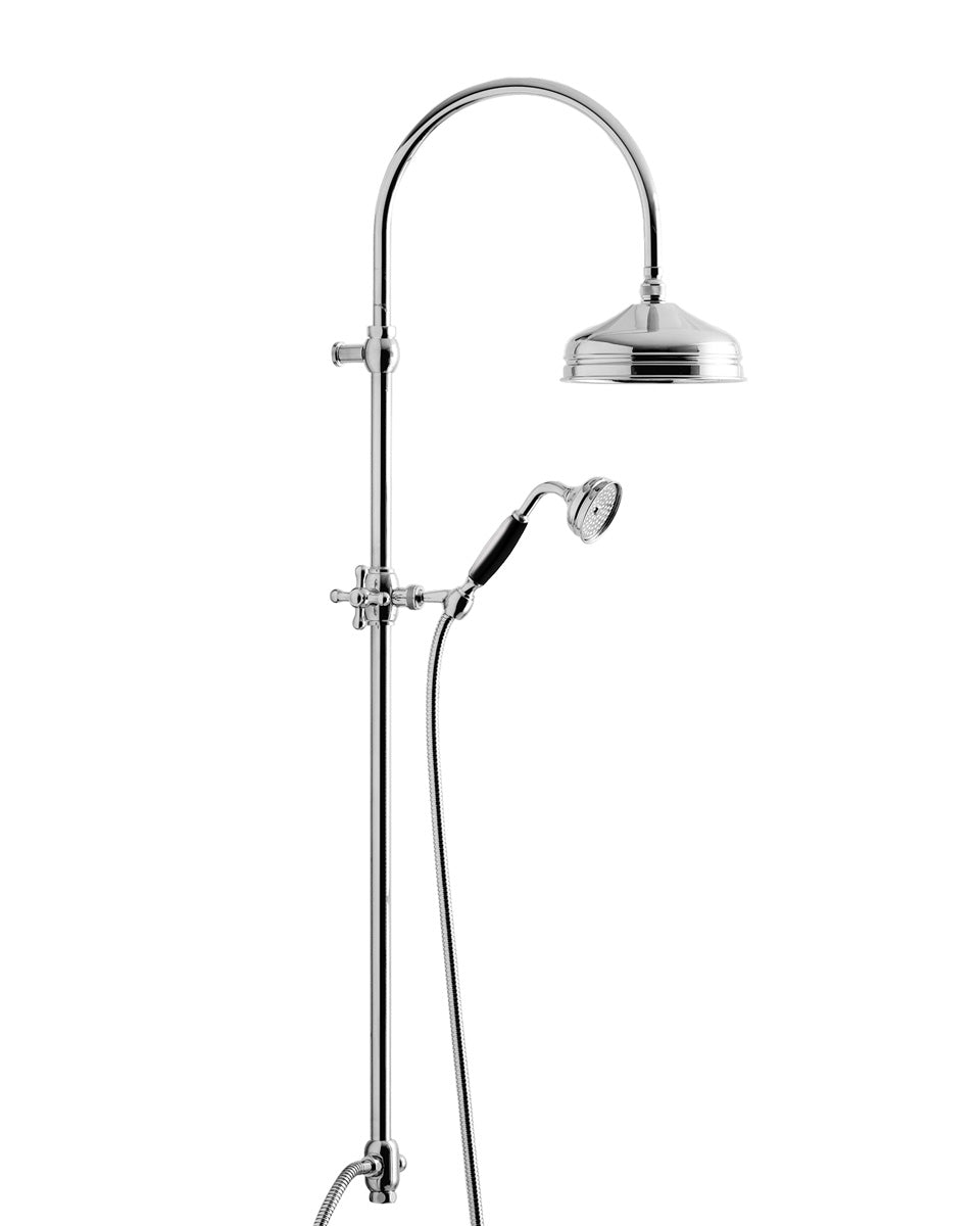Duschset Kensington retro utan blandare - krom - svart – Sekelskifte