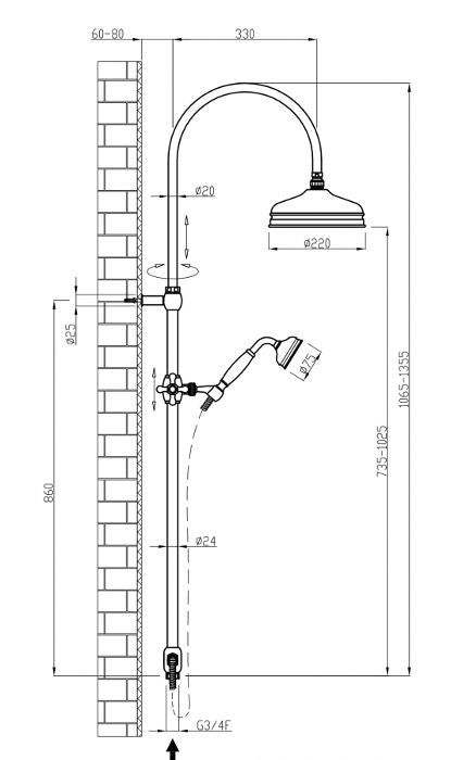Shower Set - Maxima Classic with 160 cc Donegal Thermostat image