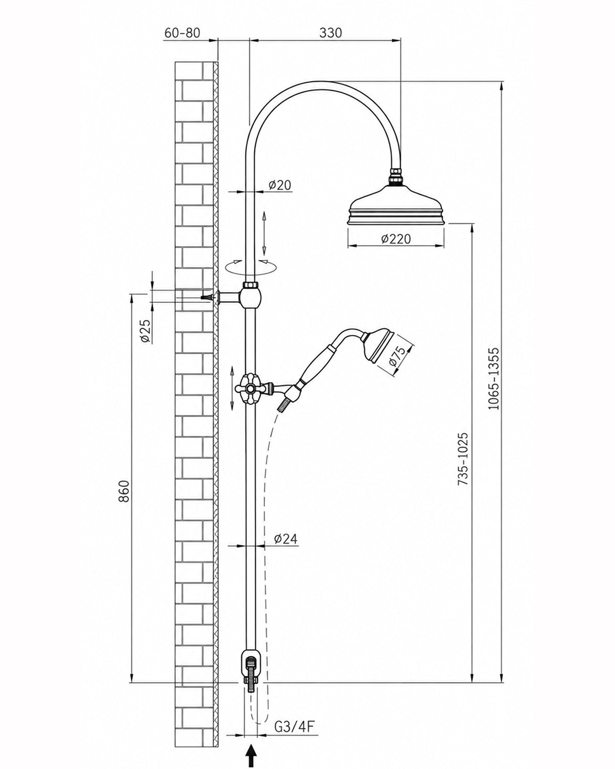 Dusjsett - Maxima Classic uten blandebatteri image