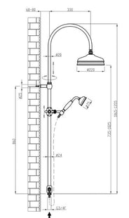 Shower Set - Maxima Classic without thermostat - brass thumbnail image