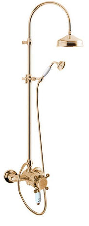 Kensington Retro Shower Set With Thermostat Faucet in Treated Brass thumbnail image