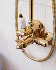 Shower Set - Maxima Colonial with head shower brass thumbnail image