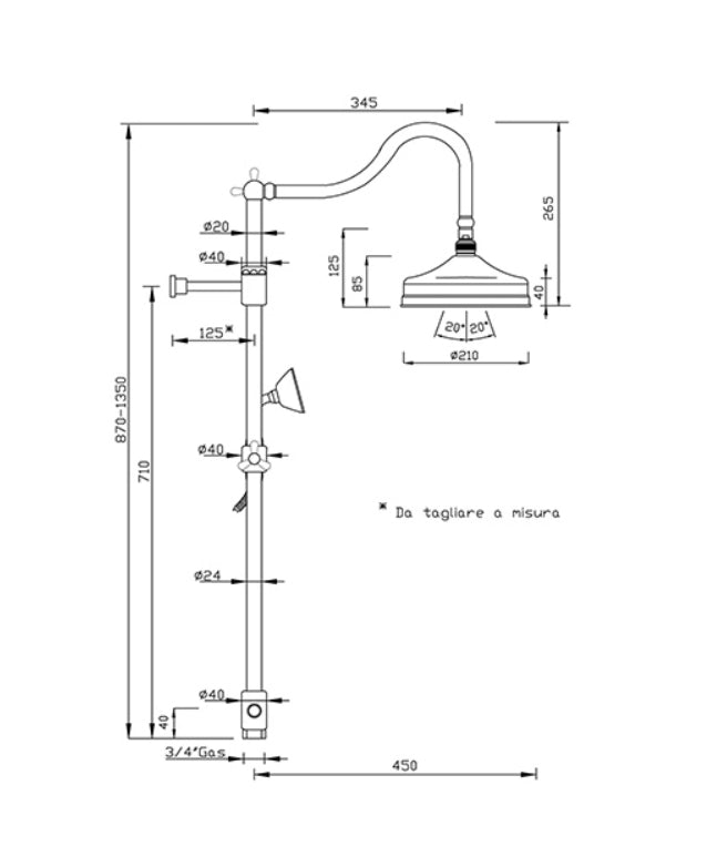 Shower Kit - Canterbury II without shower valve brass image