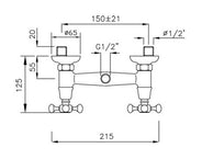Kensington Retro Shower Set With Thermostat Faucet in Treated Brass thumbnail image