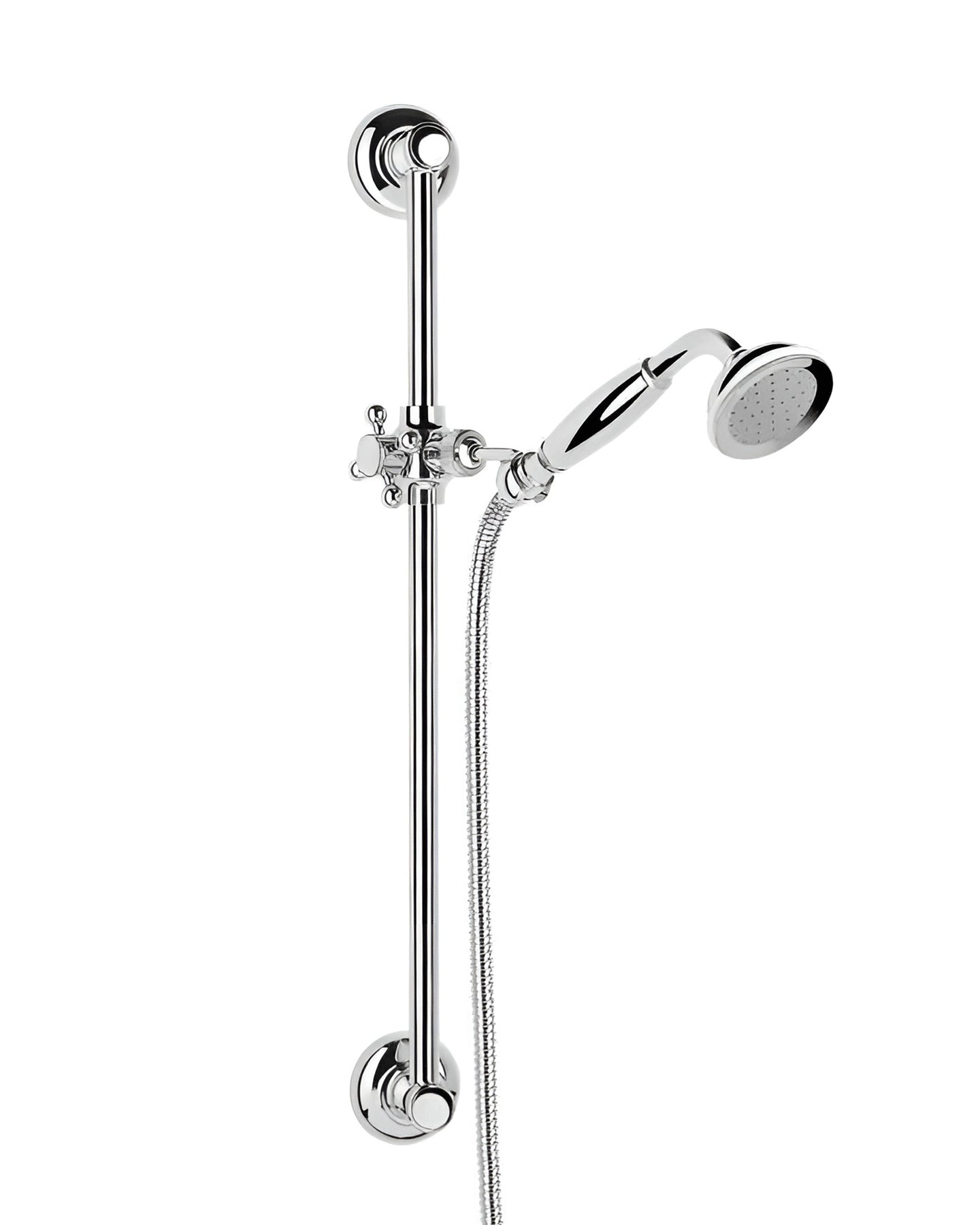 Shower Rail - Kensington with handset and hose in chrome