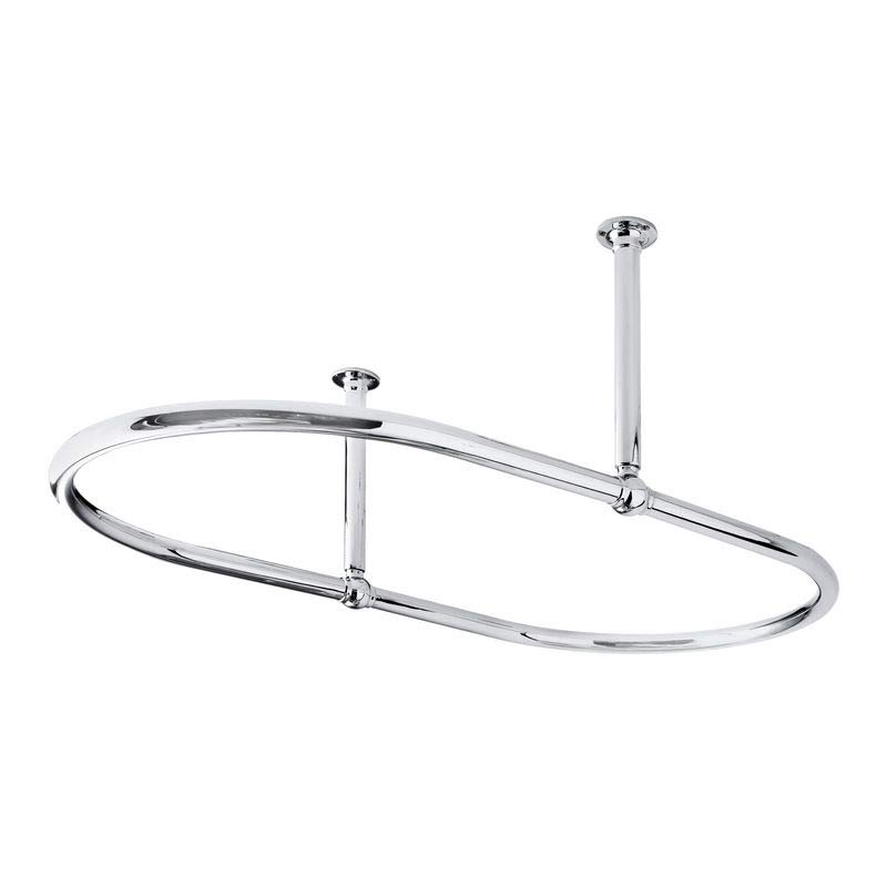 Oval Shower Curtain Rod 109 x 64 cm - Chrome
