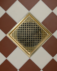 Golvbrunnssil - Klöverplåt behandlad mässing thumbnail image