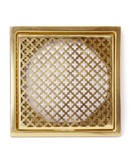 Golvbrunnssil - Klöverplåt behandlad mässing thumbnail image