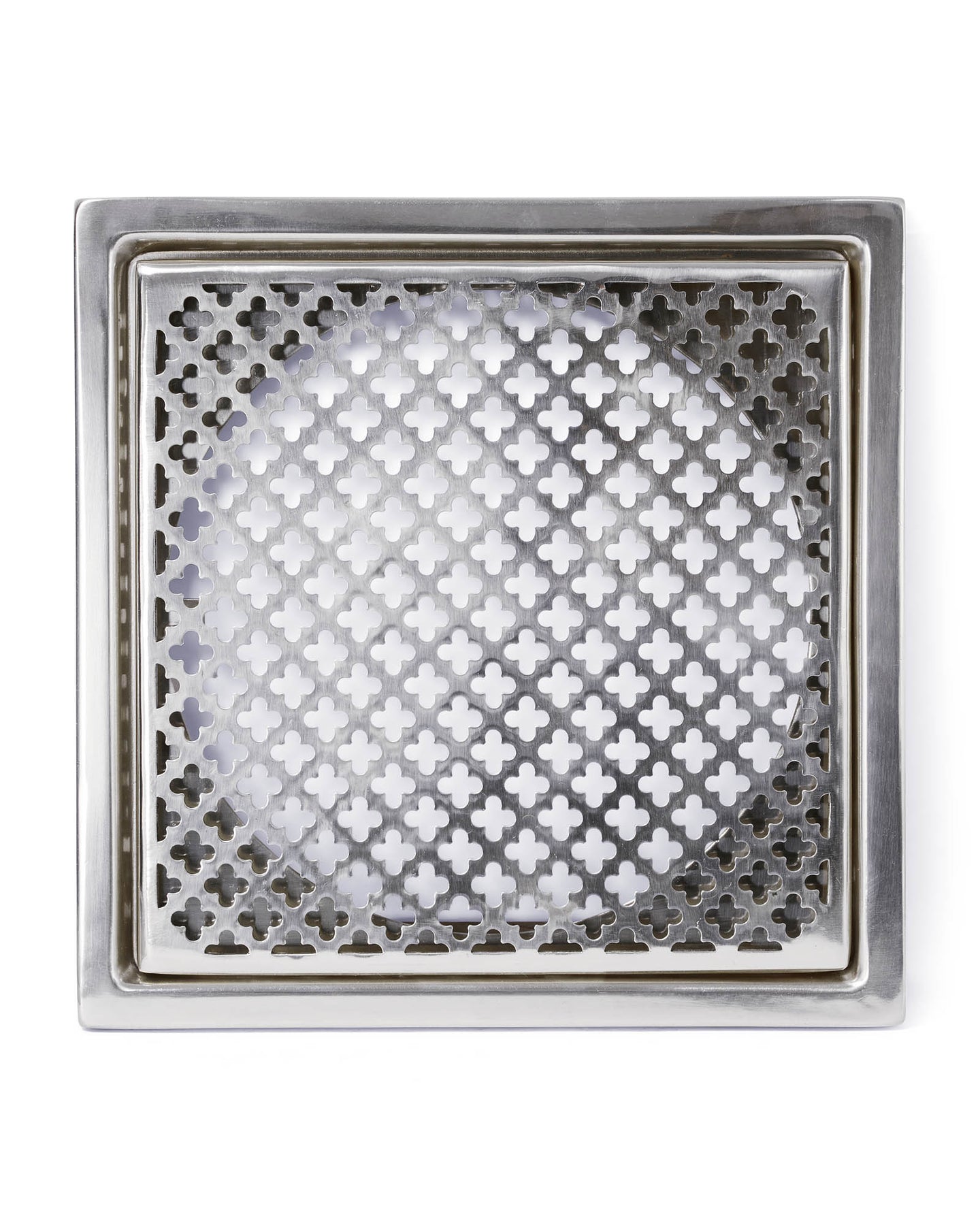 Golvbrunnssil - Klöverplåt krom