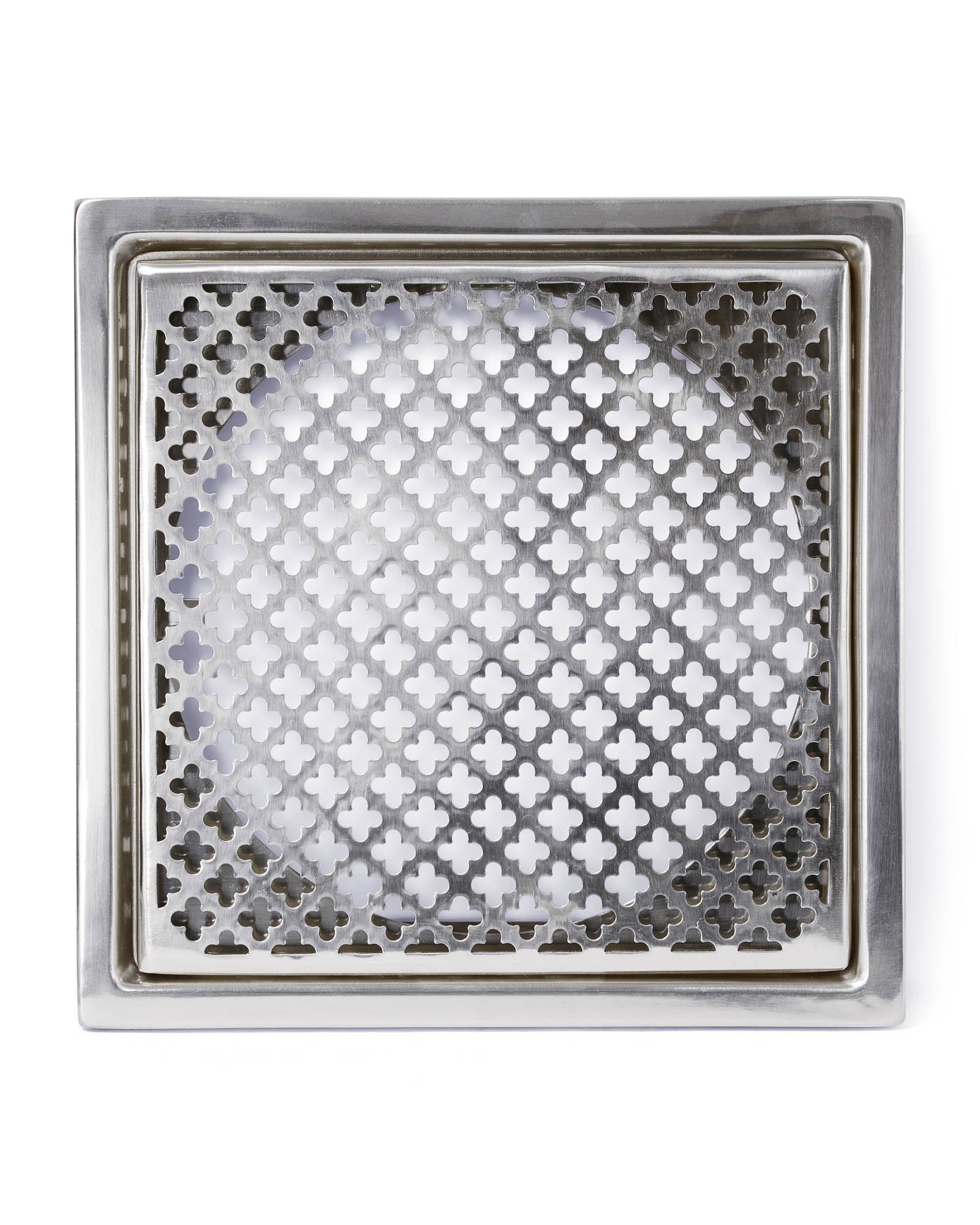 Golvbrunnssil - Klöverplåt krom image