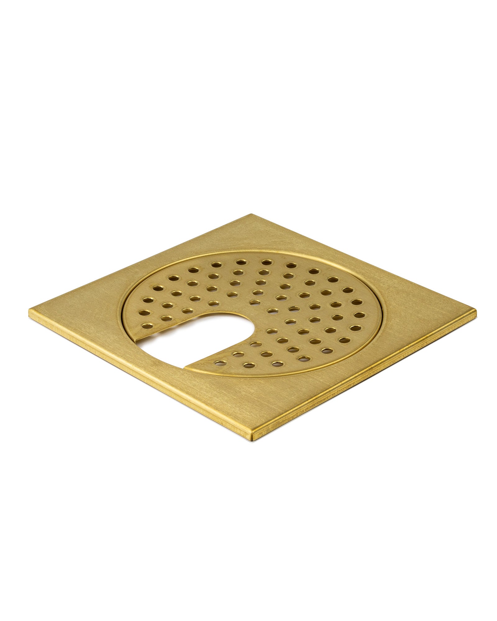 Golvbrunnssil i obehandlad mässing - Standard med hål 200 x 200 ...