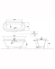 Cast Iron Bathtub - Cheverny 185 cm thumbnail image
