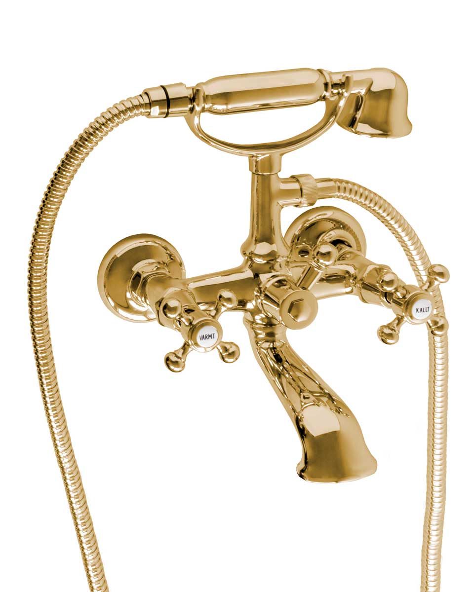 Badekarbatteri med hånddusj - Kensington messing image