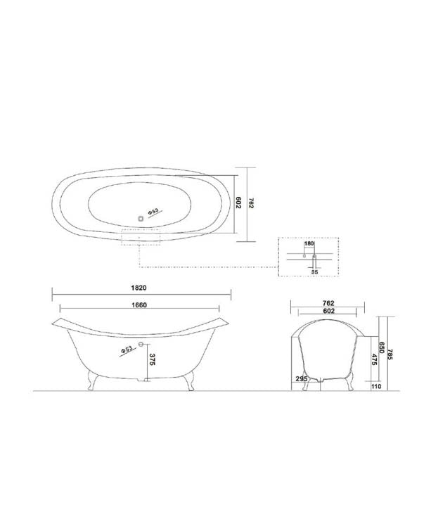 Gusseisen-Badewanne - Villandry 182 cm image