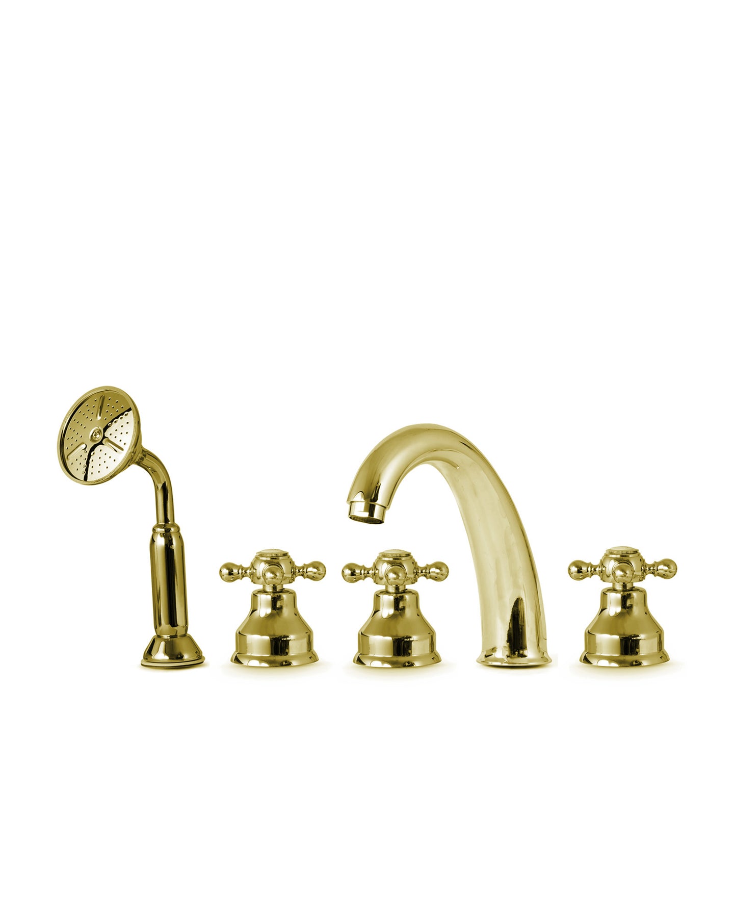 Badkarsblandare - Islington sargmontage 5 hål, behandlad mässing