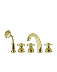 Badkarsblandare - Islington sargmontage 5 hål, behandlad mässing thumbnail image