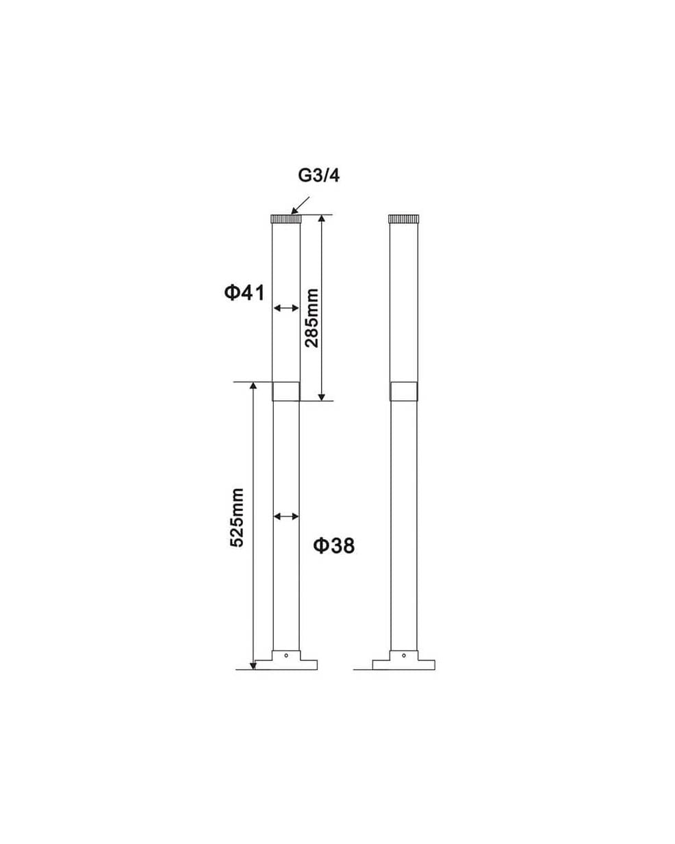 Telescopic Pipe Cover max 790 mm for Water Pipes - Chrome image