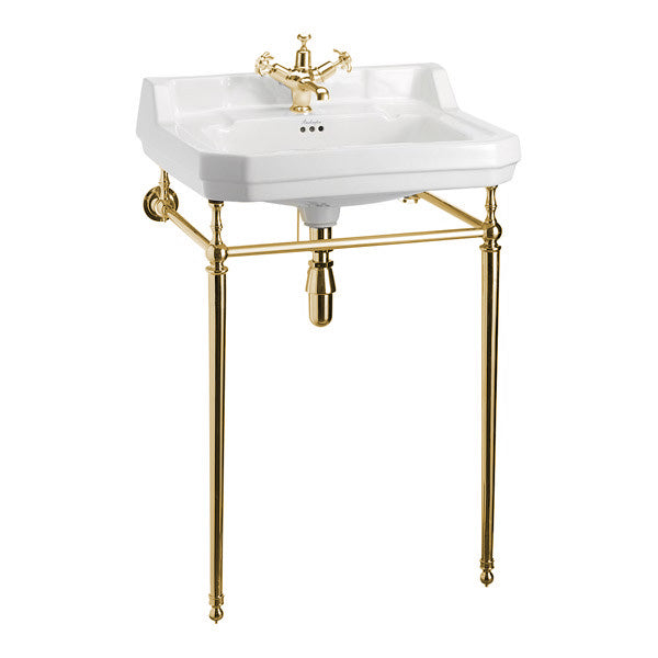 Bathroom Sink - Burlington Edwardian 56 cm (22 in.) Bathroom Sink with Brass Washstand
