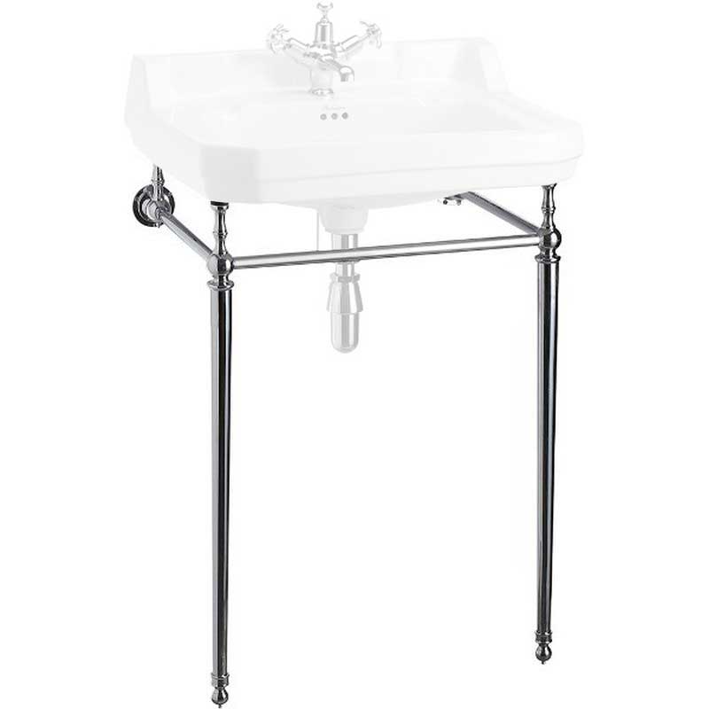 Burlington chrome stand for 61 cm (24 in.) rectangular washbasin, standard height