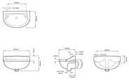 Håndvask Dorchester - Mini 47 cm, to armaturhuller thumbnail image