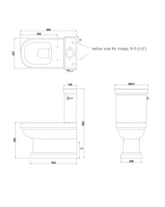 WC - Riviera golvstående toalett, P-lås med sits & kromdetaljer thumbnail image