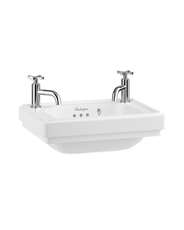 Wastafel - Riviera mini 45 cm, twee mengkraanopeningen