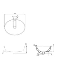 Washbasin – Guild 50 cm, Countertop with Overflow thumbnail image