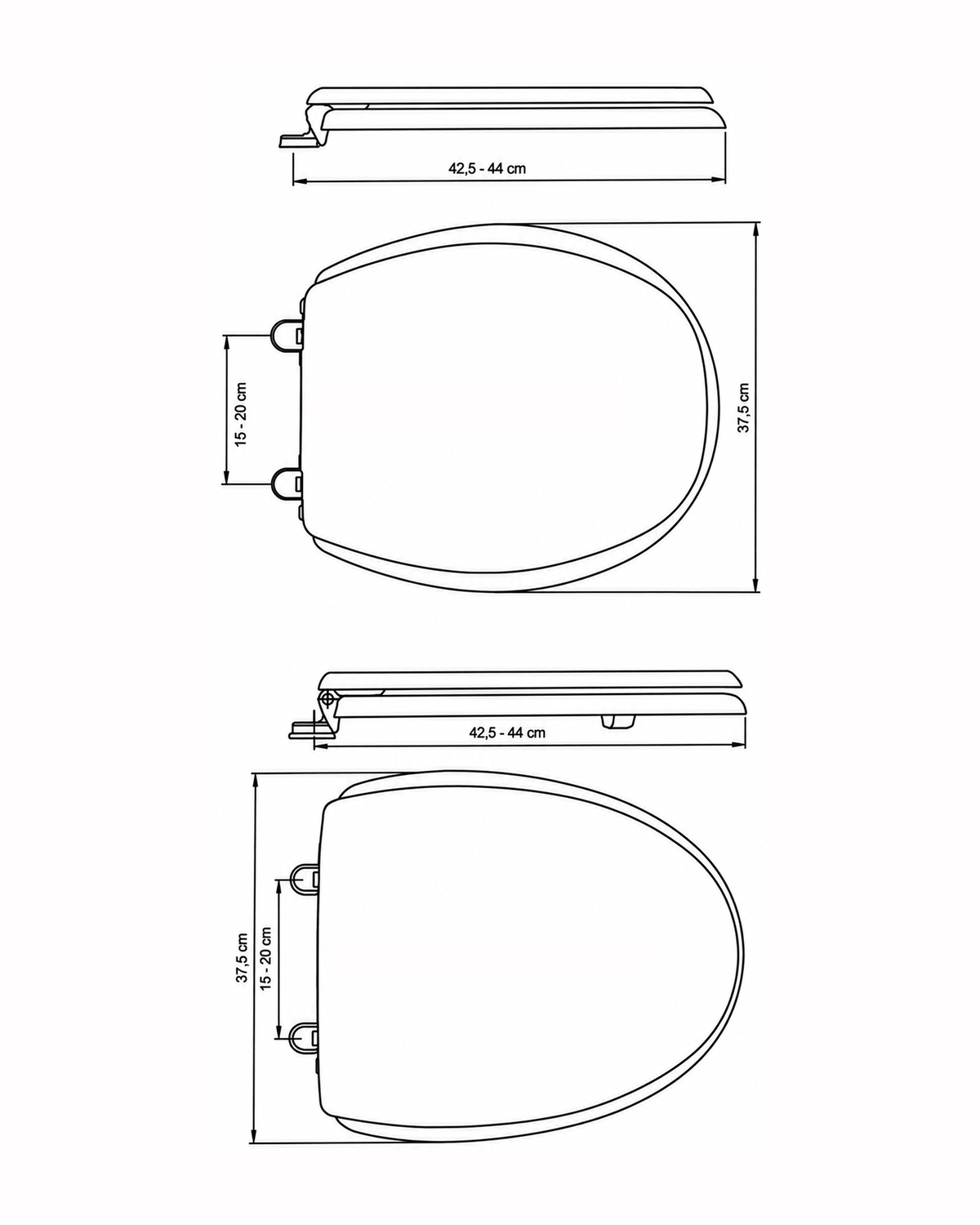 Asiento de inodoro con cierre suave - KAN, blanco/cromo image